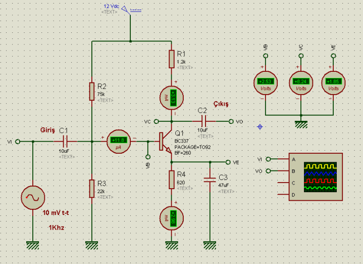 Gerilim bölücü Çalışırken